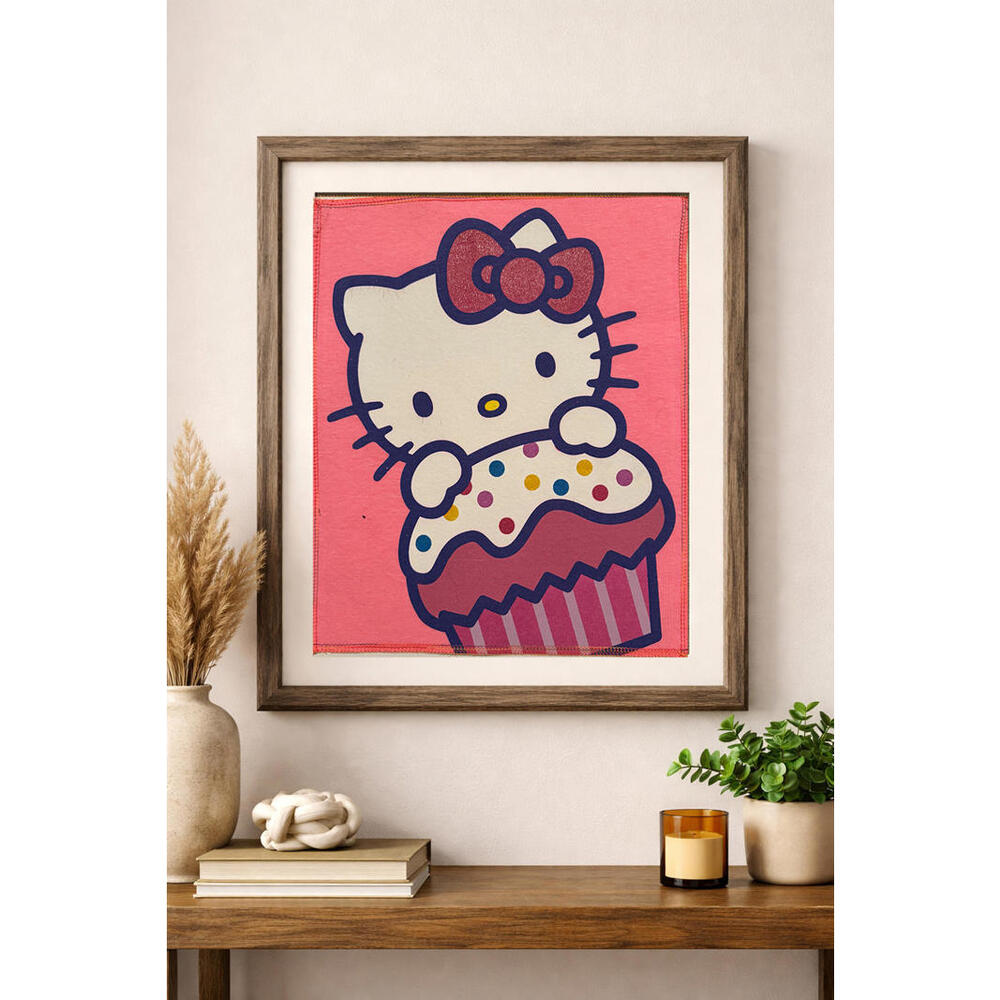 two face‎ threads hello kitty cupcake smalls patch add-on custom upcycled 11x13